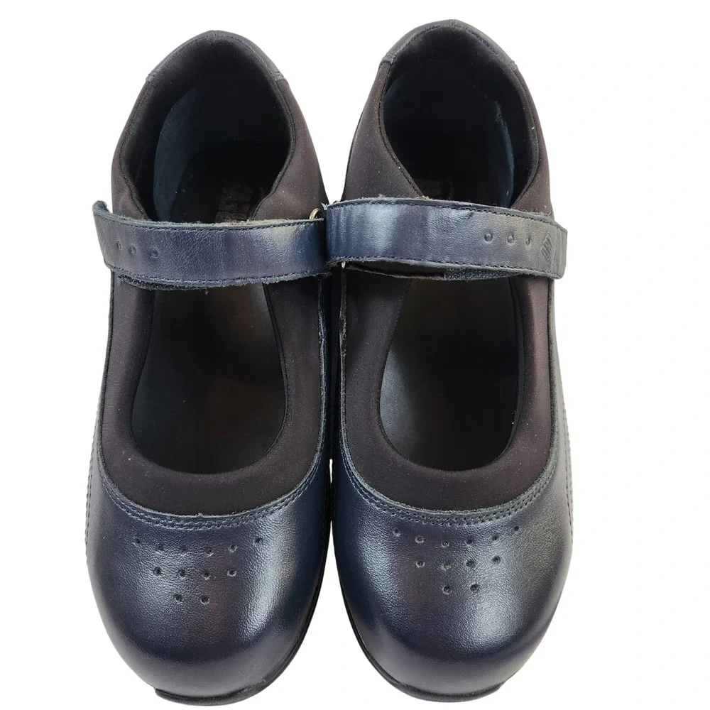 Drew Rose Mary‎ Jane Blue Leather Comfort Shoes Womens Size 7.5 WW